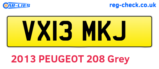 VX13MKJ are the vehicle registration plates.