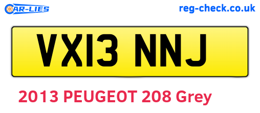 VX13NNJ are the vehicle registration plates.
