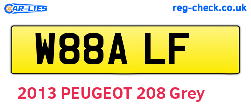 W88ALF are the vehicle registration plates.