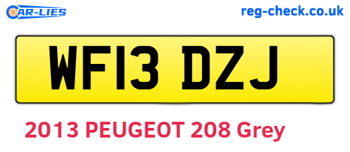 WF13DZJ are the vehicle registration plates.