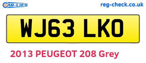 WJ63LKO are the vehicle registration plates.