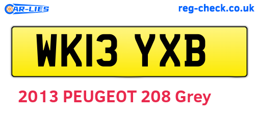 WK13YXB are the vehicle registration plates.