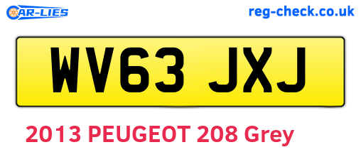 WV63JXJ are the vehicle registration plates.