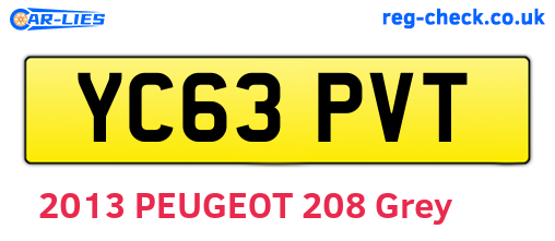 YC63PVT are the vehicle registration plates.