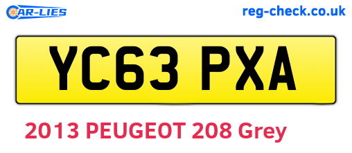 YC63PXA are the vehicle registration plates.