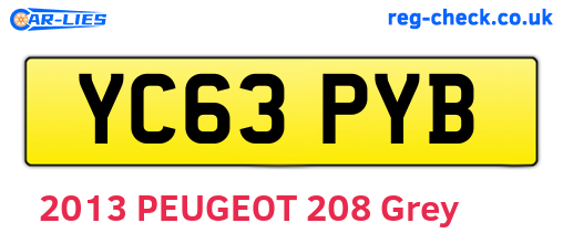 YC63PYB are the vehicle registration plates.