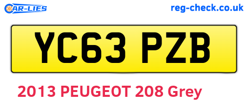 YC63PZB are the vehicle registration plates.
