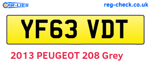 YF63VDT are the vehicle registration plates.