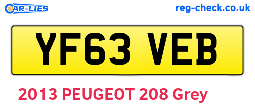 YF63VEB are the vehicle registration plates.