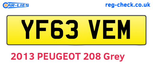 YF63VEM are the vehicle registration plates.