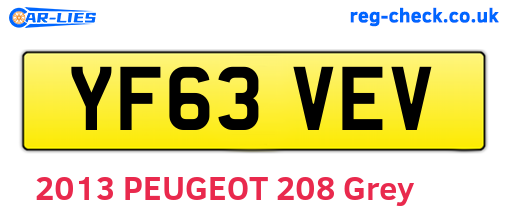 YF63VEV are the vehicle registration plates.