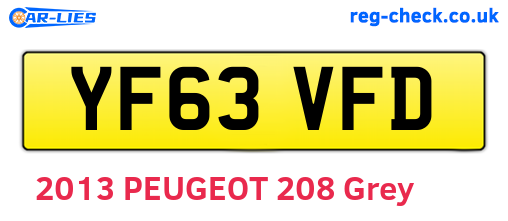 YF63VFD are the vehicle registration plates.