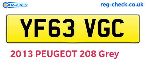 YF63VGC are the vehicle registration plates.