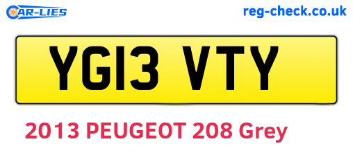 YG13VTY are the vehicle registration plates.