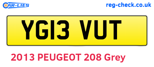 YG13VUT are the vehicle registration plates.