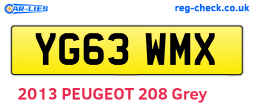 YG63WMX are the vehicle registration plates.