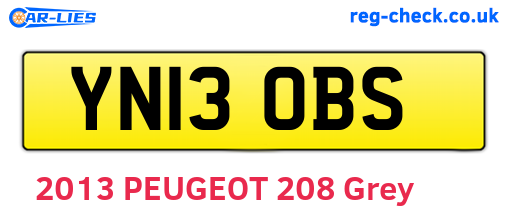 YN13OBS are the vehicle registration plates.