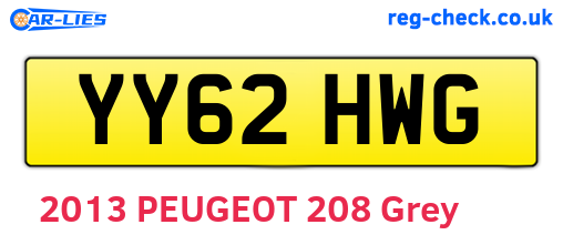 YY62HWG are the vehicle registration plates.
