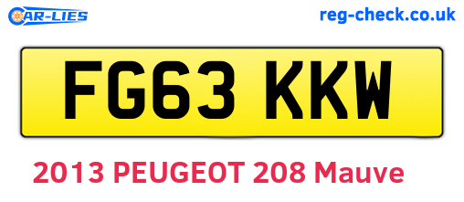 FG63KKW are the vehicle registration plates.