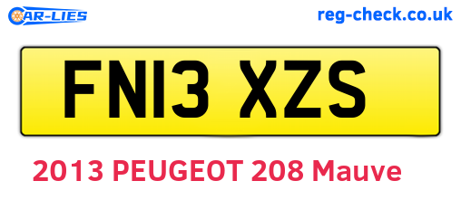 FN13XZS are the vehicle registration plates.