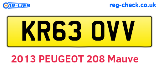 KR63OVV are the vehicle registration plates.