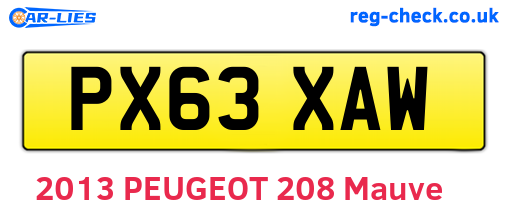 PX63XAW are the vehicle registration plates.