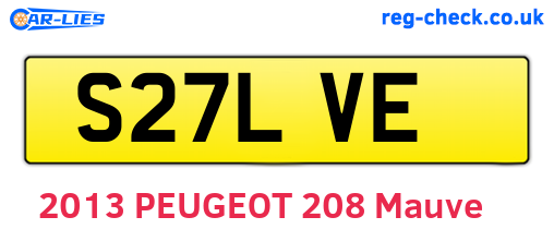 S27LVE are the vehicle registration plates.
