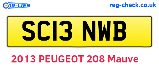 SC13NWB are the vehicle registration plates.