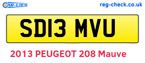 SD13MVU are the vehicle registration plates.