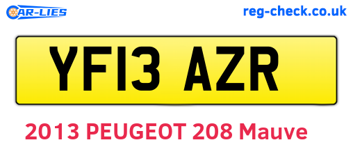 YF13AZR are the vehicle registration plates.