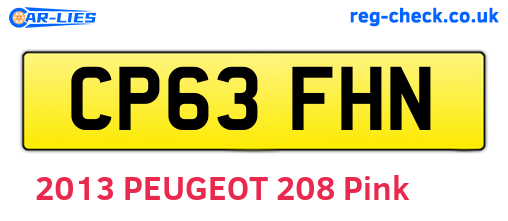 CP63FHN are the vehicle registration plates.
