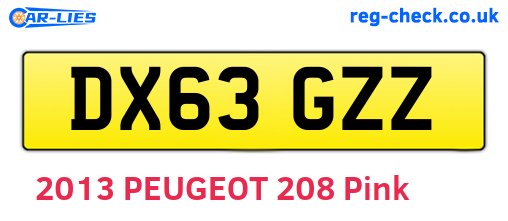 DX63GZZ are the vehicle registration plates.