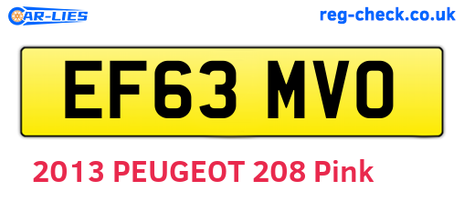 EF63MVO are the vehicle registration plates.