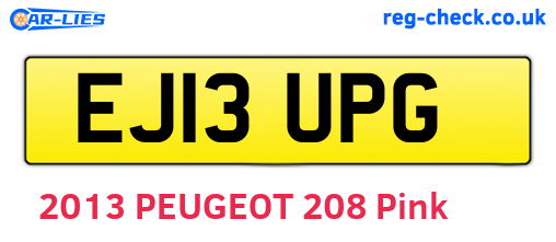 EJ13UPG are the vehicle registration plates.