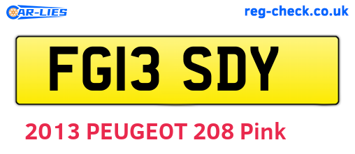 FG13SDY are the vehicle registration plates.