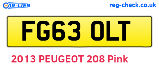 FG63OLT are the vehicle registration plates.