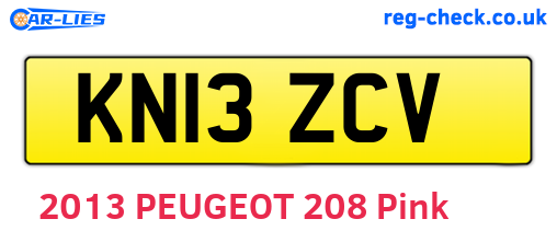 KN13ZCV are the vehicle registration plates.