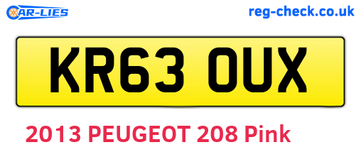 KR63OUX are the vehicle registration plates.