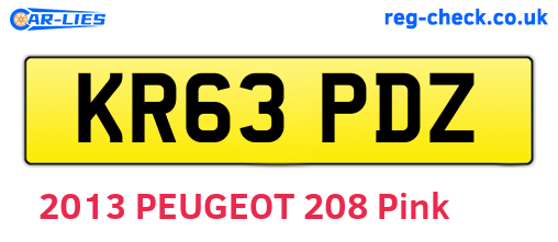 KR63PDZ are the vehicle registration plates.