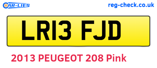 LR13FJD are the vehicle registration plates.