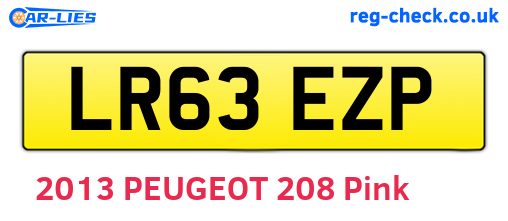 LR63EZP are the vehicle registration plates.
