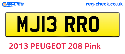 MJ13RRO are the vehicle registration plates.