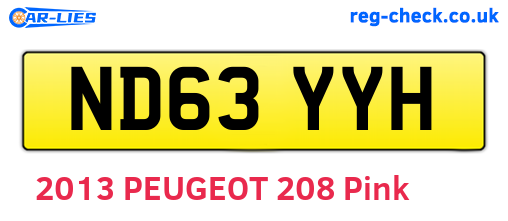 ND63YYH are the vehicle registration plates.