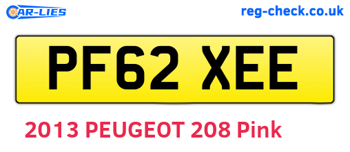 PF62XEE are the vehicle registration plates.