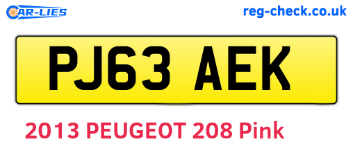 PJ63AEK are the vehicle registration plates.