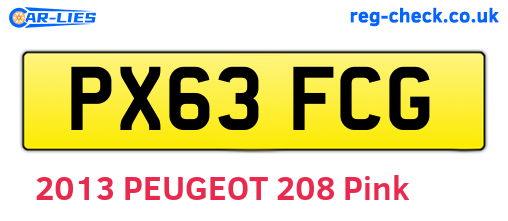 PX63FCG are the vehicle registration plates.
