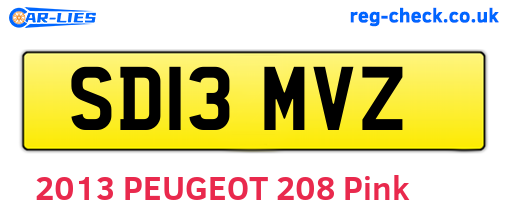 SD13MVZ are the vehicle registration plates.