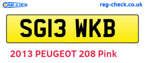 SG13WKB are the vehicle registration plates.