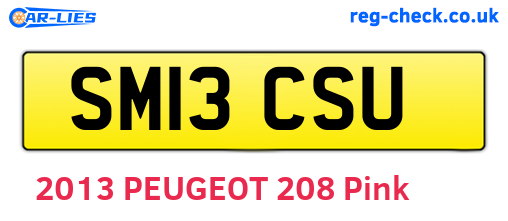 SM13CSU are the vehicle registration plates.