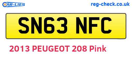 SN63NFC are the vehicle registration plates.